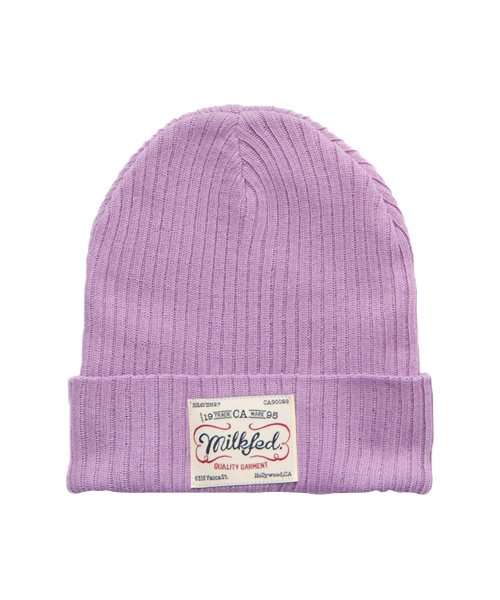 MILKFED.（ミルクフェド）の「BASIC KNITTED CAP（ニットキャップ/ビーニー・レディース・ブラック/アッシュグレー/ベージュ/ライトパープル/ライトグリーン・ONE SIZE）」の5枚目の写真