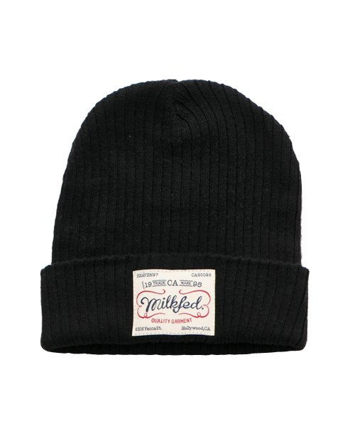 MILKFED.（ミルクフェド）の「BASIC KNITTED CAP（ニットキャップ/ビーニー・レディース・ブラック/アッシュグレー/ベージュ/ライトパープル/ライトグリーン・ONE SIZE）」の2枚目の写真