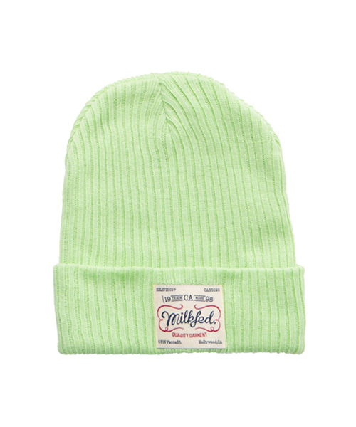 MILKFED.（ミルクフェド）の「BASIC KNITTED CAP（ニットキャップ/ビーニー・レディース・ブラック/アッシュグレー/ベージュ/ライトパープル/ライトグリーン・ONE SIZE）」の7枚目の写真