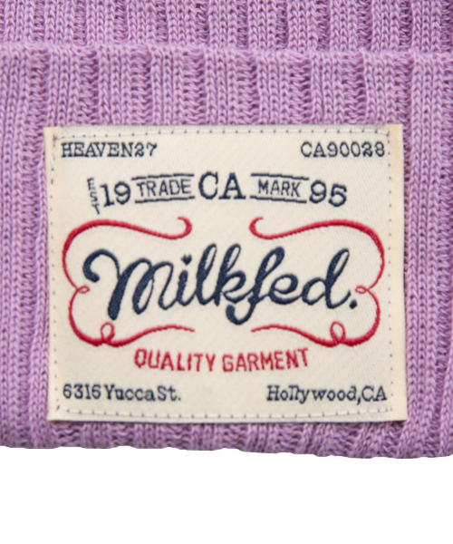 MILKFED.（ミルクフェド）の「BASIC KNITTED CAP（ニットキャップ/ビーニー・レディース・ブラック/アッシュグレー/ベージュ/ライトパープル/ライトグリーン・ONE SIZE）」の6枚目の写真