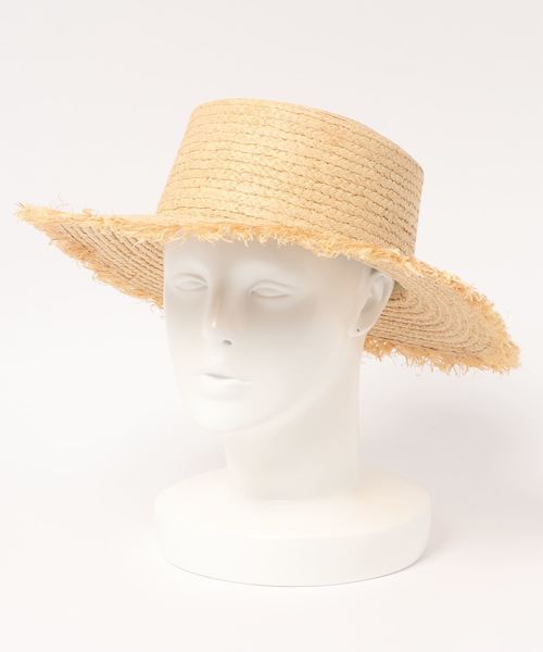 DouDou(ドゥドゥ)の「フリンジポークパイHAT(ハット・レディース・ベージュ・FREE)」の1枚目の写真