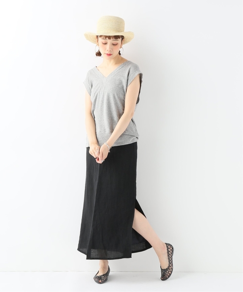 CITYSHOP(シティーショップ)の「リネンハイウエストスカート(スカート・レディース・ブラック・38/36)」の15枚目の写真