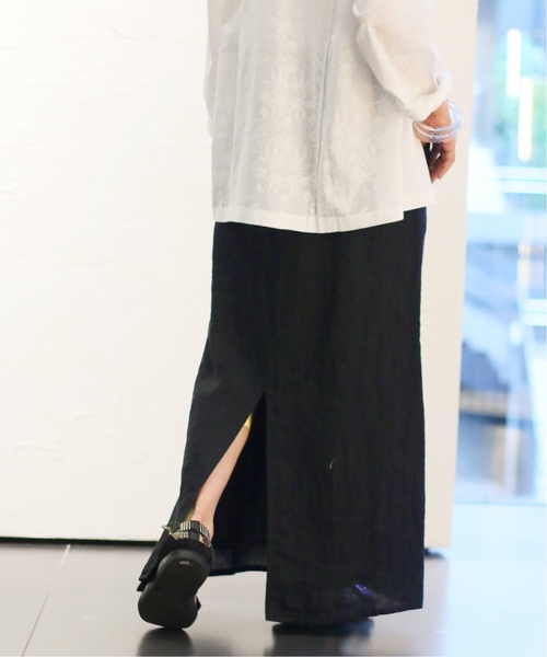 CITYSHOP(シティーショップ)の「リネンハイウエストスカート(スカート・レディース・ブラック・38/36)」の18枚目の写真