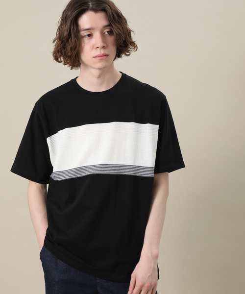 JUNRED（ジュンレッド）の「パネルニット切替Tシャツ（Tシャツ