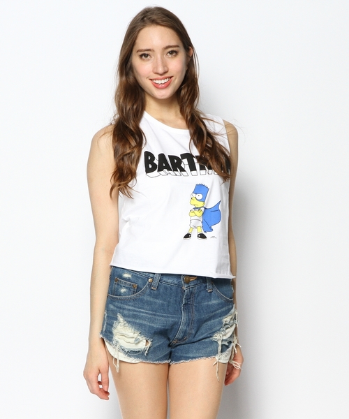 DANCE LB-03(ダンス エルビー・ゼロスリー)の「BARTMAN14 ノースリトップス(Tシャツ/カットソー・レディース・ホワイト系/グレー系/ブラック系・FREE)」の1枚目の写真