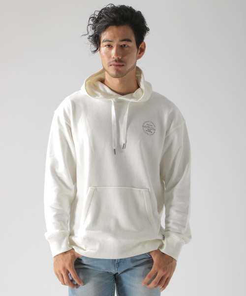 BAYFLOW（ベイフロー）の「30/10ウラケフードプルオーバー（パーカー・メンズ・ベージュ/ネイビー/オフホワイト/カーキ・MEDIUM/SMALL/LARGE）」の13枚目の写真