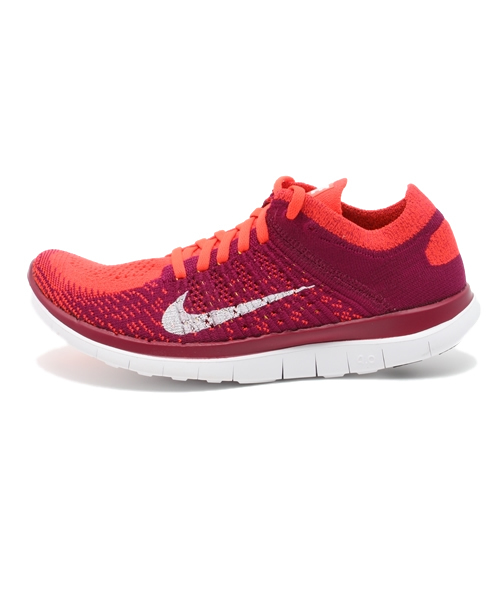 NIKE（ナイキ）の「ウィメンズ ナイキ フリー フライニット WMNS NIKE FREE 4.0 FLYKNIT 631050-616（スニーカー・レディース・レッド・24.5cm/24cm/23.5cm/23cm）」の5枚目の写真