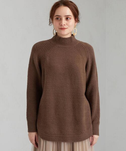 green label relaxing（グリーンレーベルリラクシング）の「CFC スソ ラウンド ハイネック プルオーバー ニット（ニット/セーター・レディース・ライム/ブラウン/オフホワイト・FREE）」の12枚目の写真