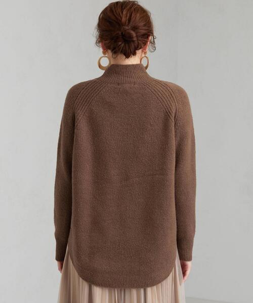 green label relaxing（グリーンレーベルリラクシング）の「CFC スソ ラウンド ハイネック プルオーバー ニット（ニット/セーター・レディース・ライム/ブラウン/オフホワイト・FREE）」の10枚目の写真