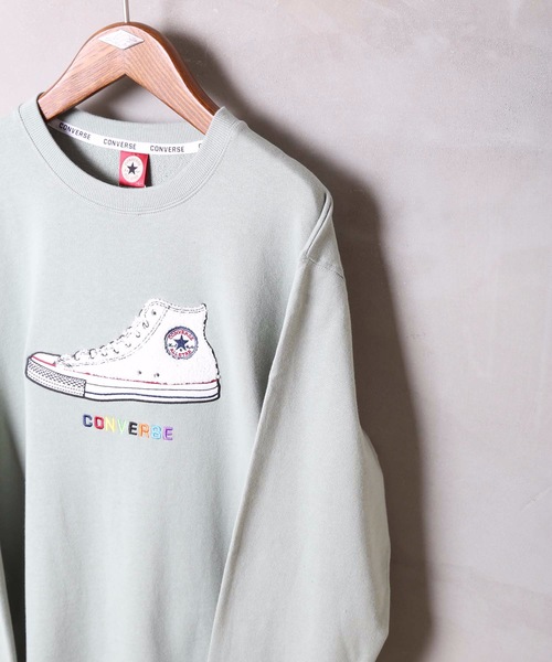 CONVERSE(コンバース)の「【CONVERSE/コンバース】サガラ刺繍クルートレーナー スウェット(スウェット・メンズ・ホワイト/ブラック/ライトグリーン/ベージュ・MEDIUM/LARGE/X-LARGE)」の8枚目の写真