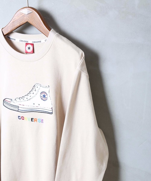CONVERSE(コンバース)の「【CONVERSE/コンバース】サガラ刺繍クルートレーナー スウェット(スウェット・メンズ・ホワイト/ブラック/ライトグリーン/ベージュ・MEDIUM/LARGE/X-LARGE)」の11枚目の写真
