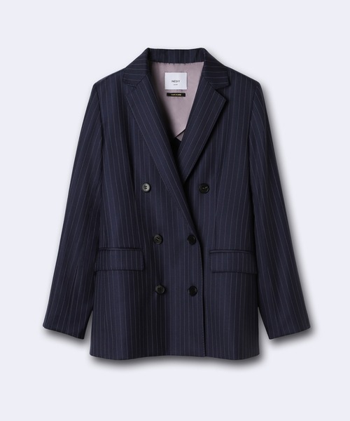 Loro Piana(ロロ・ピアーナ)の「《INEDIT》ダブルボタンジャケット《Loro Piana》(スーツジャケット・レディース・ネイビー・9号/7号/11号)」の1枚目の写真