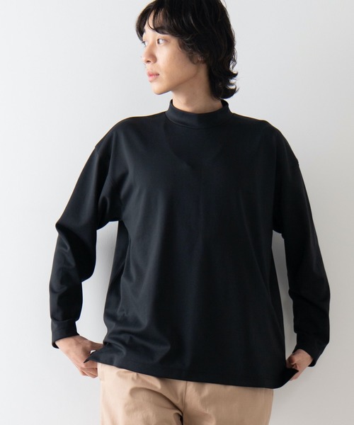 WEGO（ウィゴー）の「WEGO/モックネックポンチビッグシルエットプルオーバー（Tシャツ/カットソー・メンズ・ホワイト/ホワイト系その他5/ブラック・MEDIUM/LARGE）」の3枚目の写真