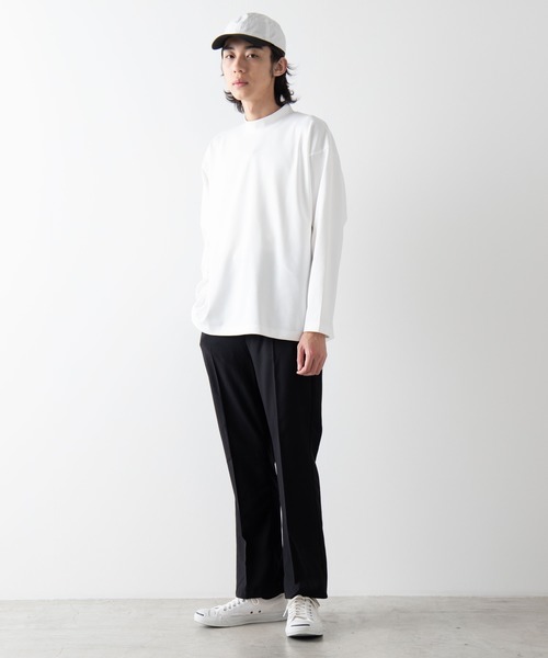 WEGO（ウィゴー）の「WEGO/モックネックポンチビッグシルエットプルオーバー（Tシャツ/カットソー・メンズ・ホワイト/ホワイト系その他5/ブラック・MEDIUM/LARGE）」の7枚目の写真