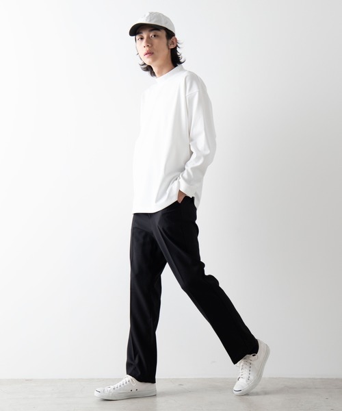 WEGO（ウィゴー）の「WEGO/モックネックポンチビッグシルエットプルオーバー（Tシャツ/カットソー・メンズ・ホワイト/ホワイト系その他5/ブラック・MEDIUM/LARGE）」の9枚目の写真