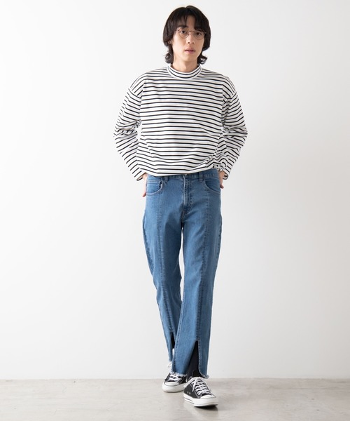 WEGO（ウィゴー）の「WEGO/モックネックポンチビッグシルエットプルオーバー（Tシャツ/カットソー・メンズ・ホワイト/ホワイト系その他5/ブラック・MEDIUM/LARGE）」の14枚目の写真