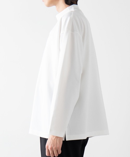 WEGO（ウィゴー）の「WEGO/モックネックポンチビッグシルエットプルオーバー（Tシャツ/カットソー・メンズ・ホワイト/ホワイト系その他5/ブラック・MEDIUM/LARGE）」の5枚目の写真