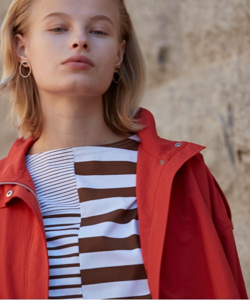 RAW FUDGE（ローファッジ）の「ランダムボーダー切替プルオーバー（Tシャツ/カットソー・レディース・ブラック/キャメル・M）」の2枚目の写真