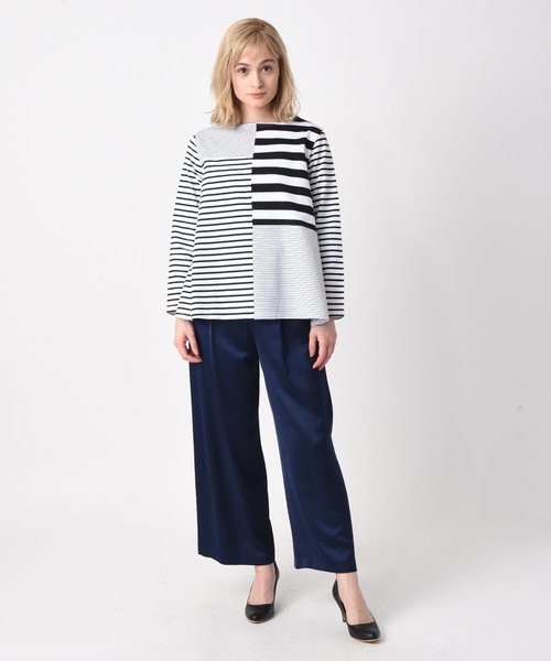 RAW FUDGE（ローファッジ）の「ランダムボーダー切替プルオーバー（Tシャツ/カットソー・レディース・ブラック/キャメル・M）」の6枚目の写真