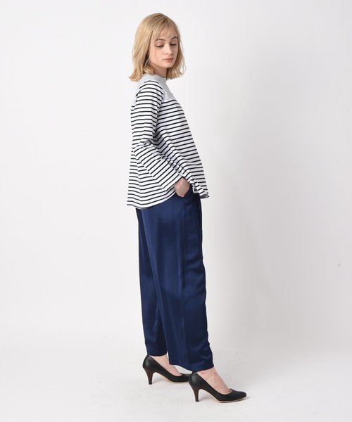 RAW FUDGE（ローファッジ）の「ランダムボーダー切替プルオーバー（Tシャツ/カットソー・レディース・ブラック/キャメル・M）」の8枚目の写真