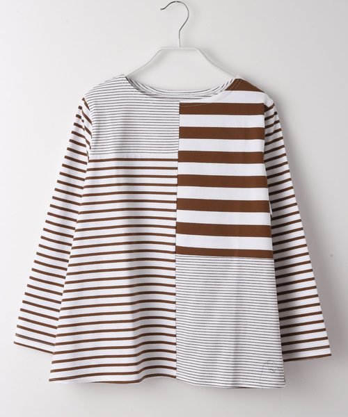 RAW FUDGE（ローファッジ）の「ランダムボーダー切替プルオーバー（Tシャツ/カットソー・レディース・ブラック/キャメル・M）」の13枚目の写真