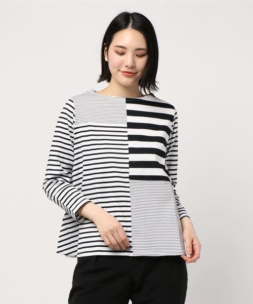 RAW FUDGE（ローファッジ）の「ランダムボーダー切替プルオーバー（Tシャツ/カットソー・レディース・ブラック/キャメル・M）」の17枚目の写真