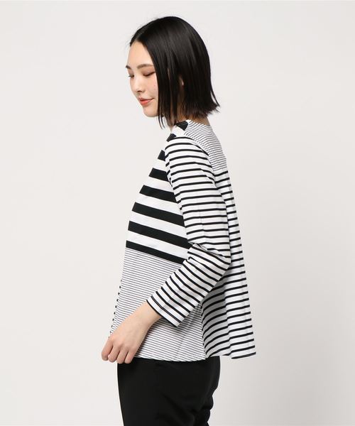 RAW FUDGE（ローファッジ）の「ランダムボーダー切替プルオーバー（Tシャツ/カットソー・レディース・ブラック/キャメル・M）」の18枚目の写真