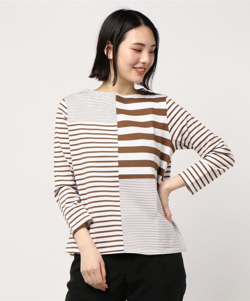 RAW FUDGE（ローファッジ）の「ランダムボーダー切替プルオーバー（Tシャツ/カットソー・レディース・ブラック/キャメル・M）」の20枚目の写真