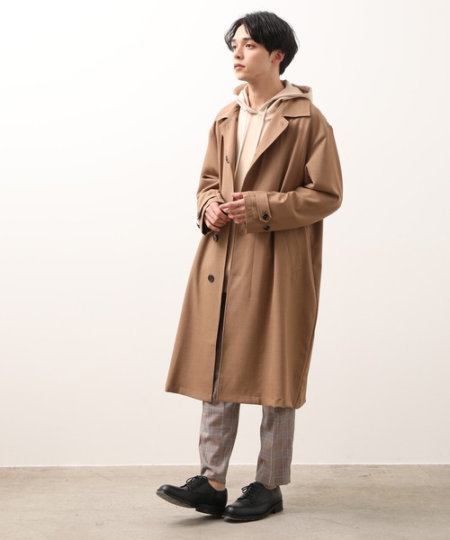 JUNRED（ジュンレッド）の「ライトオーバーステンカラーコート（ステンカラーコート・メンズ・ライトグレー/ベージュ系その他・M/L）」の5枚目の写真