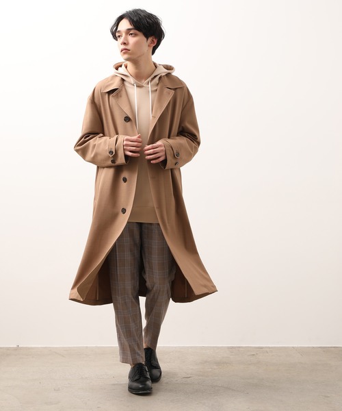 JUNRED（ジュンレッド）の「ライトオーバーステンカラーコート（ステンカラーコート・メンズ・ライトグレー/ベージュ系その他・M/L）」の6枚目の写真