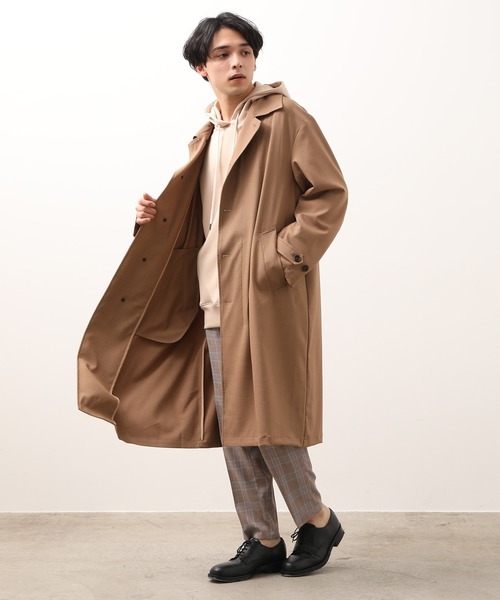 JUNRED（ジュンレッド）の「ライトオーバーステンカラーコート（ステンカラーコート・メンズ・ライトグレー/ベージュ系その他・M/L）」の9枚目の写真