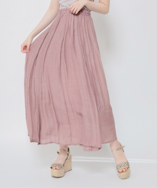 Mysa&Liina(ミーサリーナ)の「スラブフレアスカート(スカート・レディース・ネイビー/ピンク/ミント/グレイッシュベージュ・M)」の1枚目の写真