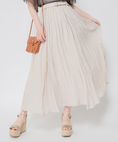 Mysa&Liina(ミーサリーナ)の「スラブフレアスカート(スカート・レディース・ネイビー/ピンク/ミント/グレイッシュベージュ・M)」の2枚目の写真