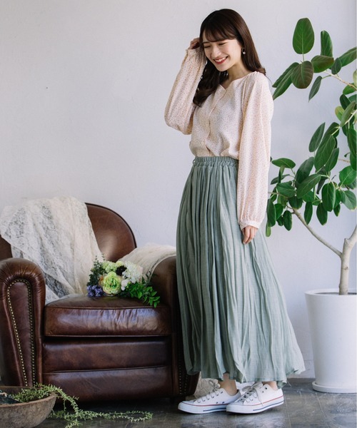 Mysa&Liina(ミーサリーナ)の「スラブフレアスカート(スカート・レディース・ネイビー/ピンク/ミント/グレイッシュベージュ・M)」の20枚目の写真