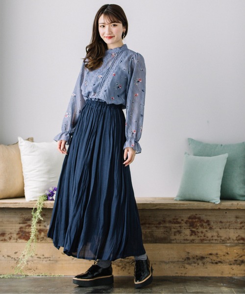 Mysa&Liina(ミーサリーナ)の「スラブフレアスカート(スカート・レディース・ネイビー/ピンク/ミント/グレイッシュベージュ・M)」の13枚目の写真