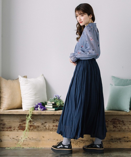 Mysa&Liina(ミーサリーナ)の「スラブフレアスカート(スカート・レディース・ネイビー/ピンク/ミント/グレイッシュベージュ・M)」の15枚目の写真