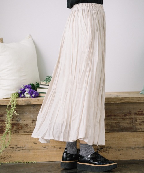 Mysa&Liina(ミーサリーナ)の「スラブフレアスカート(スカート・レディース・ネイビー/ピンク/ミント/グレイッシュベージュ・M)」の8枚目の写真