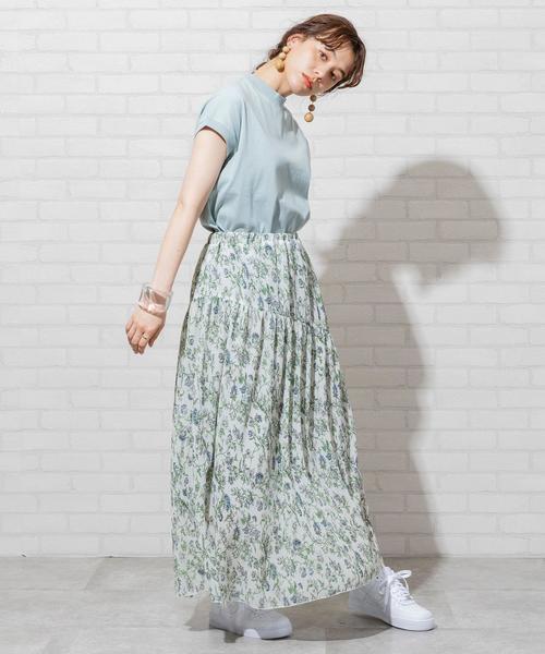 coen（コーエン）の「楊柳フラワープリントスカート（スカート・レディース・オフホワイト/ダークグレー・FREE）」の15枚目の写真