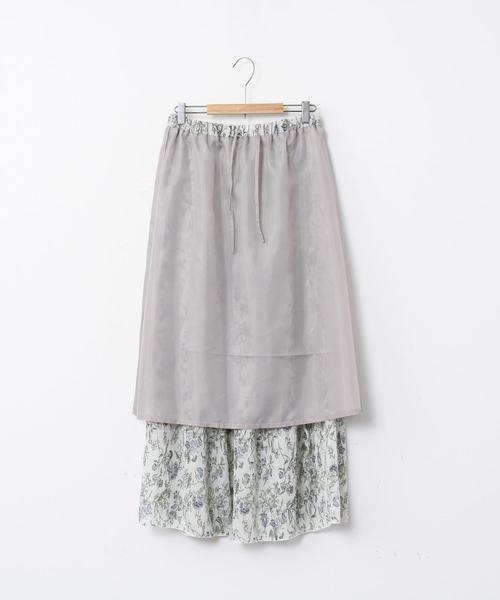 coen（コーエン）の「楊柳フラワープリントスカート（スカート・レディース・オフホワイト/ダークグレー・FREE）」の10枚目の写真