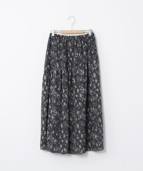 coen（コーエン）の「楊柳フラワープリントスカート（スカート・レディース・オフホワイト/ダークグレー・FREE）」の9枚目の写真