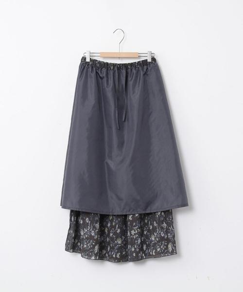coen（コーエン）の「楊柳フラワープリントスカート（スカート・レディース・オフホワイト/ダークグレー・FREE）」の4枚目の写真