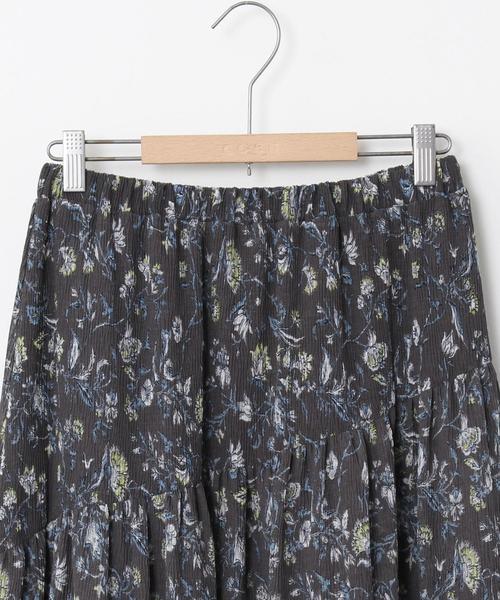 coen（コーエン）の「楊柳フラワープリントスカート（スカート・レディース・オフホワイト/ダークグレー・FREE）」の3枚目の写真
