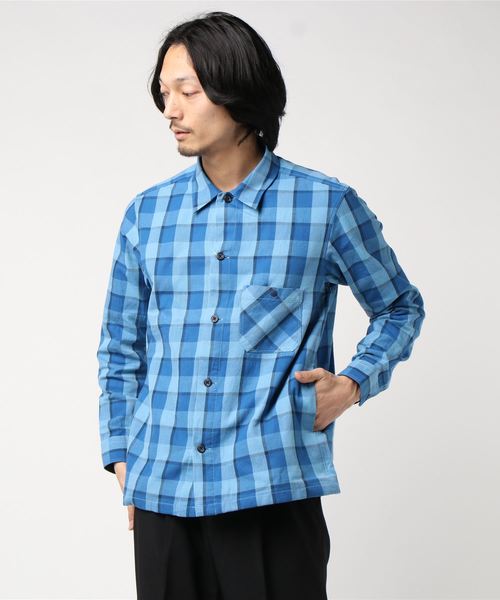 GLOSTER(グロスター)の「ブロックチェック CPO シャツブルゾン(シャツ/ブラウス・メンズ・グリーン系その他/ブルー系その他/ホワイト系その他・XL/L/M/S)」の7枚目の写真