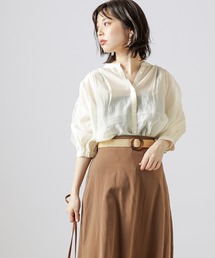 natural couture | シアーカルゼギャザーブラウス(シャツ/ブラウス)