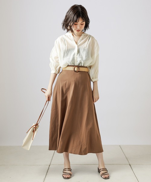 natural couture（ナチュラルクチュール）の「シアーカルゼギャザーブラウス（シャツ/ブラウス・レディース・ブラック/カーキ/アイボリー/ラベンダー/レンガ・FREE）」の18枚目の写真