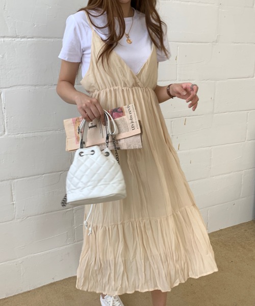 Doula Doula（ドゥーラドゥーラ）の「ワッシャークリンクルワンピース（ワンピース・レディース・ホワイト/ブラック/ベージュ/グレー/ピンクベージュ/キャメル・FREE）」の22枚目の写真