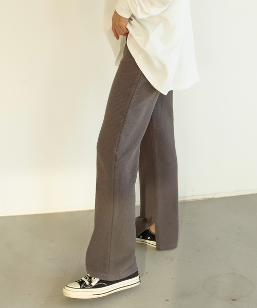 Auntie Rosa Holiday（アンティローザホリデー）の「ループテレコスリットフレアレギンスパンツ（レギンス/スパッツ・レディース・チャコールグレー/モカ/カーキ・FREE）」の11枚目の写真