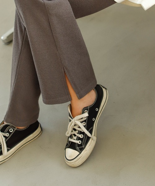 Auntie Rosa Holiday（アンティローザホリデー）の「ループテレコスリットフレアレギンスパンツ（レギンス/スパッツ・レディース・チャコールグレー/モカ/カーキ・FREE）」の9枚目の写真