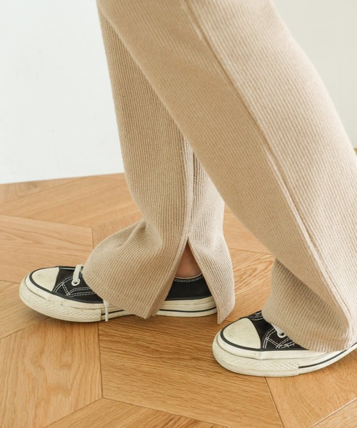 Auntie Rosa Holiday（アンティローザホリデー）の「ループテレコスリットフレアレギンスパンツ（レギンス/スパッツ・レディース・チャコールグレー/モカ/カーキ・FREE）」の14枚目の写真