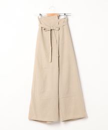 リネンブレンドアシメラップパンツ